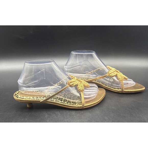 Women’s Carlos by Carlos Santana Beckon Copper Brown Beaded Slip On Sandal Sz 8 - Picture 2 of 15